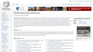 
                            4. Gordon Research Conferences – Wikipedia
