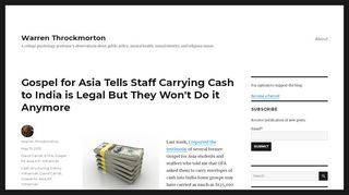 
                            7. Gospel for Asia Tells Staff Carrying Cash to India is Legal But They ...