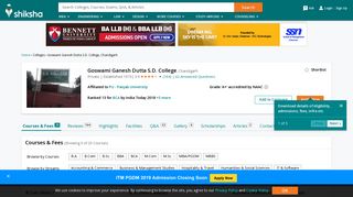 
                            11. Goswami Ganesh Dutta S.D. College, Chandigarh - Courses ...