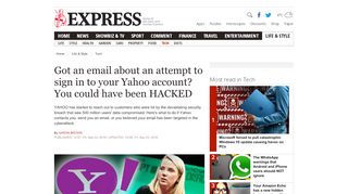 
                            5. Got an email about an attempt to sign in to your Yahoo ... - Daily Express
