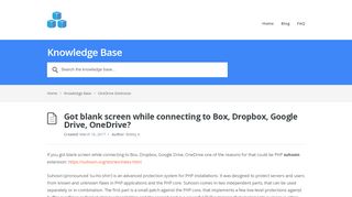 
                            9. Got blank screen while connecting to Box, Dropbox, Google Drive ...