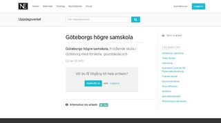 
                            11. Göteborgs högre samskola - Uppslagsverk - NE.se