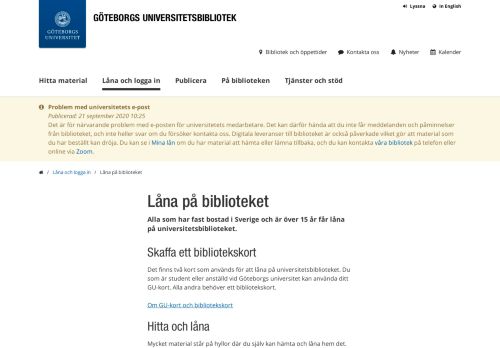 
                            13. Göteborgs universitetsbibliotek: Mina lån