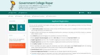 
                            2. Government College Ropar :: Applicant Registration