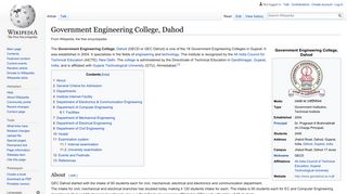 
                            7. Government Engineering College, Dahod - Wikipedia