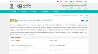 
                            10. Government eProcurement System of NIC (GePNIC) | e-Gov AppStore