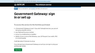 
                            9. Government Gateway - Childcare service