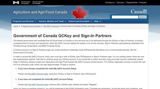 
                            8. Government of Canada GCKey and Sign-In Partners - Agriculture and ...