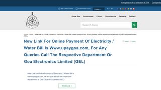 
                            7. Government of Goa | New Link for Online Payment of Electricity / Water ...