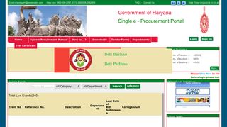 
                            12. Government of Haryana eProcurement | Works Tender | Supplies ...