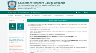 
                            4. Government Rajindra College Bathinda :: Application Registration