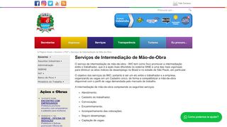 
                            6. Governo » PAT » Serviços de Intermediação de Mão-de-Obra ...