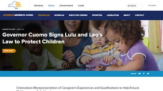 
                            7. Governor Cuomo Signs Lulu and Leo's Law to Protect Children ...