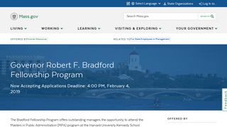 
                            10. Governor Robert F. Bradford Fellowship Program | Mass.gov