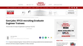 
                            10. Govt jobs: IFFCO recruiting Graduate Engineer Trainees - India News