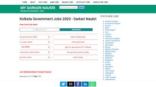 
                            7. Govt Kolkata Jobs 2019 - Sarkari Naukri