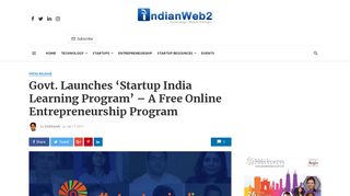 
                            11. Govt. Launches 'Startup India Learning Program' - A Free Online ...