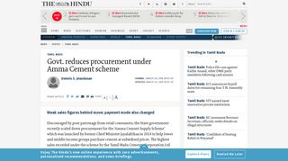 
                            6. Govt. reduces procurement under Amma Cement scheme - The Hindu