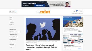 
                            11. Govt says 99% of telecom, postal complaints resolved through Twitter ...