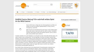 
                            9. GoWild Casino Betrug, Abzocke oder seriös » Erfahrungen & Test 2019