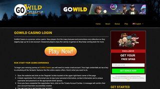 
                            12. GoWild Casino—Login and Yield Jackpots up to $/€ 1000