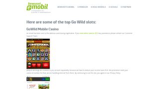
                            8. Gowild Casino Mobile – Go Wild Casino - bewusst-emobil.at