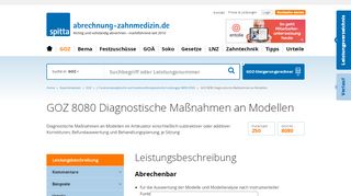 
                            11. GOZ 8080 Diagnostische Maßnahmen an Modellen | abrechnung ...