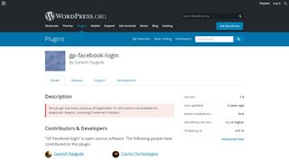 
                            11. GP Facebook login – WordPress plugin | WordPress.org