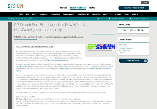 
                            5. GP Search Sdn. Bhd. Launches New Website, http://www ...