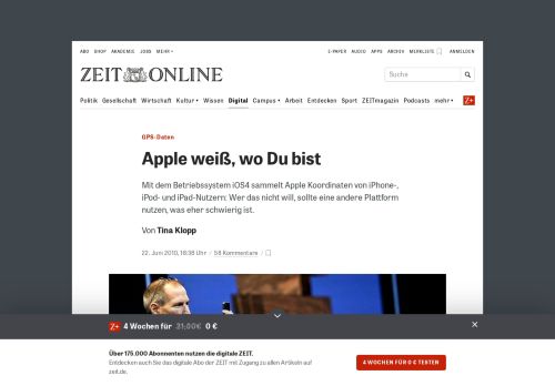 
                            10. GPS-Daten: Apple weiß, wo Du bist | ZEIT ONLINE - Die Zeit