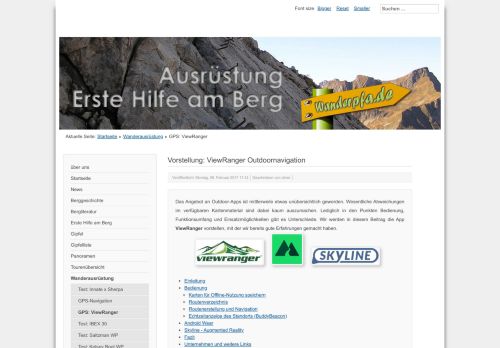 
                            10. GPS: ViewRanger - Alpine Wanderpfa.de