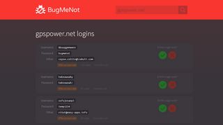 
                            4. gpspower.net passwords - BugMeNot