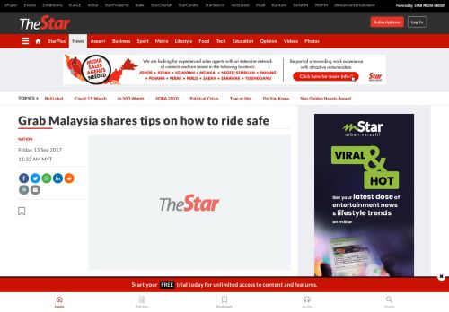 
                            9. Grab Malaysia shares tips on how to ride safe - Nation | The Star ...