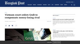 
                            12. Grab ordered to compensate rival | Bangkok Post: business