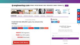 
                            6. GrabCAD hits 500000 users. So where's the money? - Engineering.com