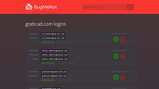 
                            1. grabcad.com passwords - BugMeNot
