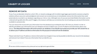 
                            4. Grabify IP Logger - Remove my data