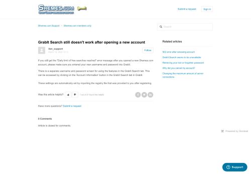 
                            8. GrabIt Search still doesn't work after opening a new account – Shemes ...