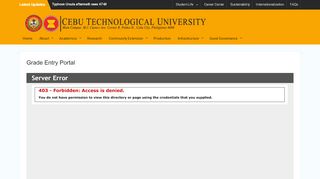 
                            4. Grade Entry Portal – Cebu Technological University