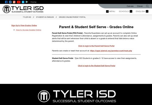
                            13. Grades Online / Sign Up to View Grades Online - Tyler ISD