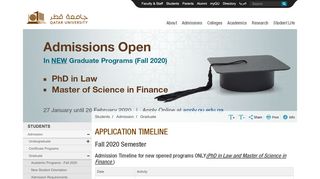 
                            9. Graduate Application Timeline - Qatar University