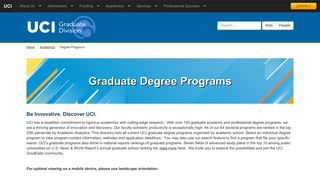 
                            10. Graduate Degree Programs | Graduate Division | UCI