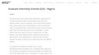 
                            4. Graduate Internship Scheme (GIS) – Nigeria – Youth Policy Toolbox
