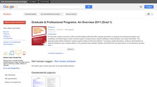 
                            12. Graduate & Professional Programs: An Overview 2011 (Grad 1) - Resultaten voor Zoeken naar boeken met Google