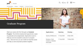 
                            10. Graduate Program for students | Careers | PwC Australia