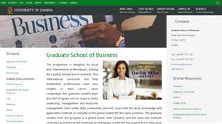 
                            5. Graduate School of Business | University of Zambia