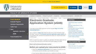 
                            2. Graduate Studies Application - University of Windsor