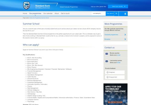 
                            8. Graduates | Summer School - Graduate Programmes - Standard Bank