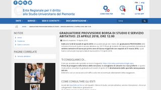 
                            13. Graduatorie provvisorie Borsa di studio e servizio ... - EDISU Piemonte