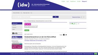 
                            9. Graduiertenzentrum an der Uni Kiel eröffnet - IDW Online